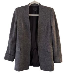 Theory Ponte Open Women’s Blazer Lined Stretch Heathered Gray Size 8 Officecore